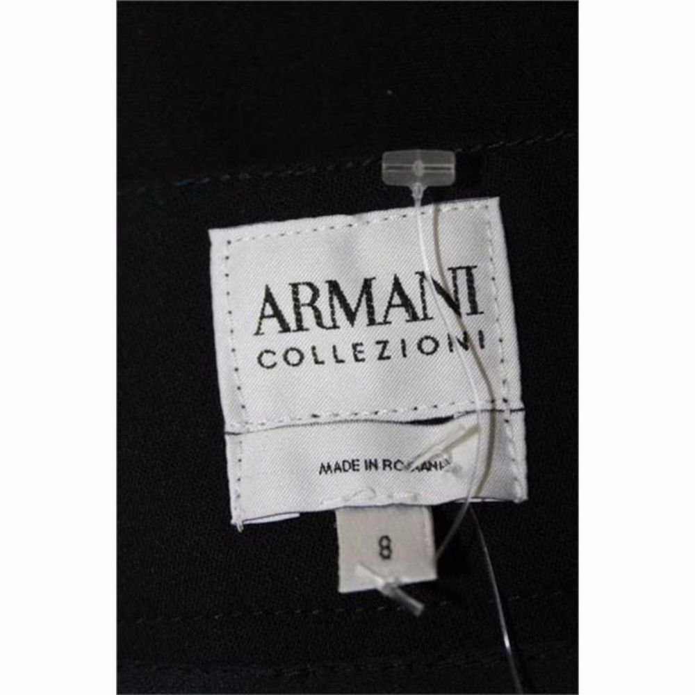 ARMANI COLLEZIONI Black Wool Wide Leg Trousers - Picture 5 of 7